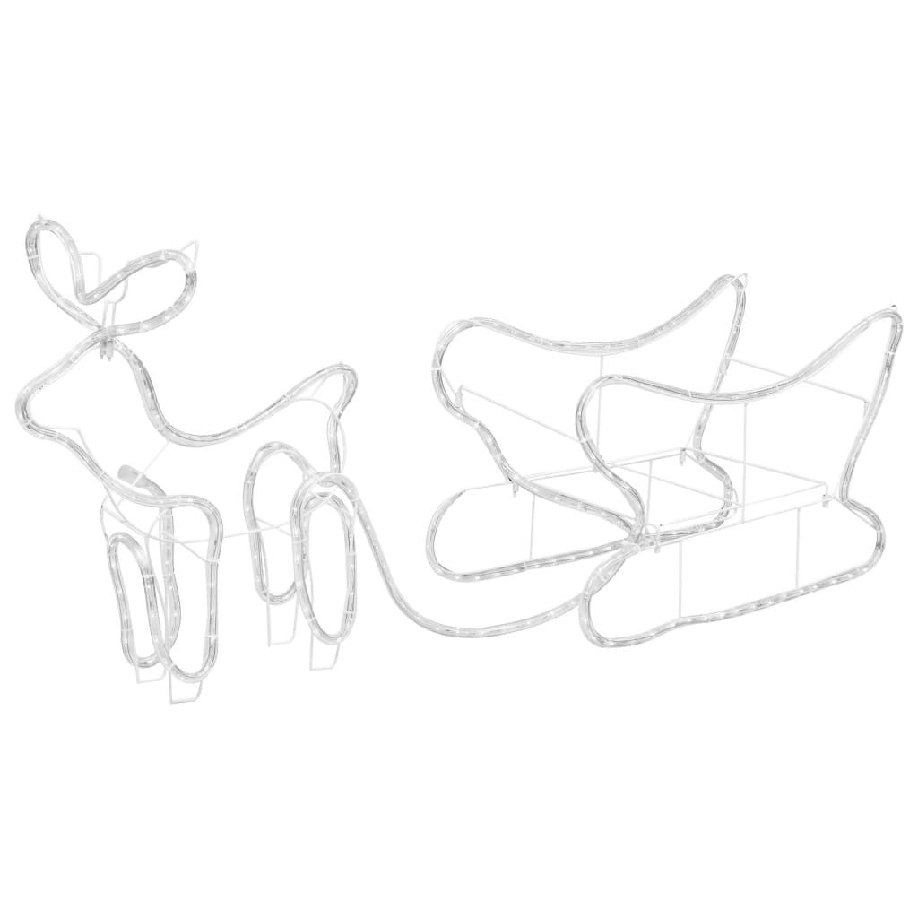 Kerstdecoratie Rendier En Slee 252 Led's Blauw