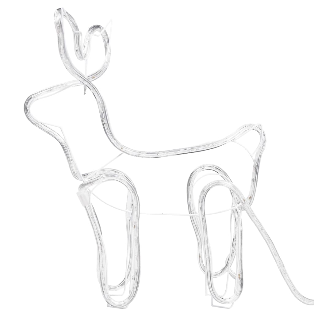 Buitenkerstversiering Rendier En Slee 576 Led's Blauw