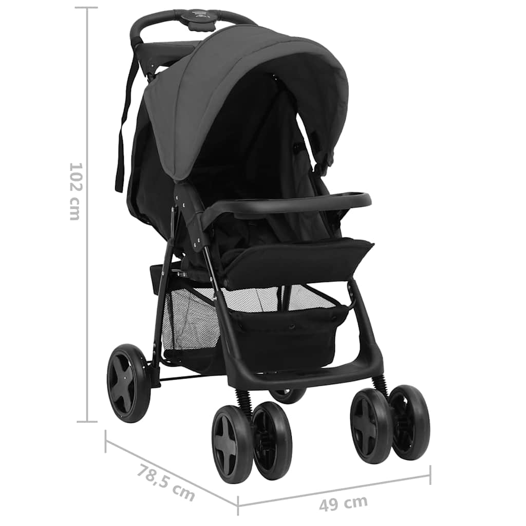 Kinderwagen Staal En Zwart