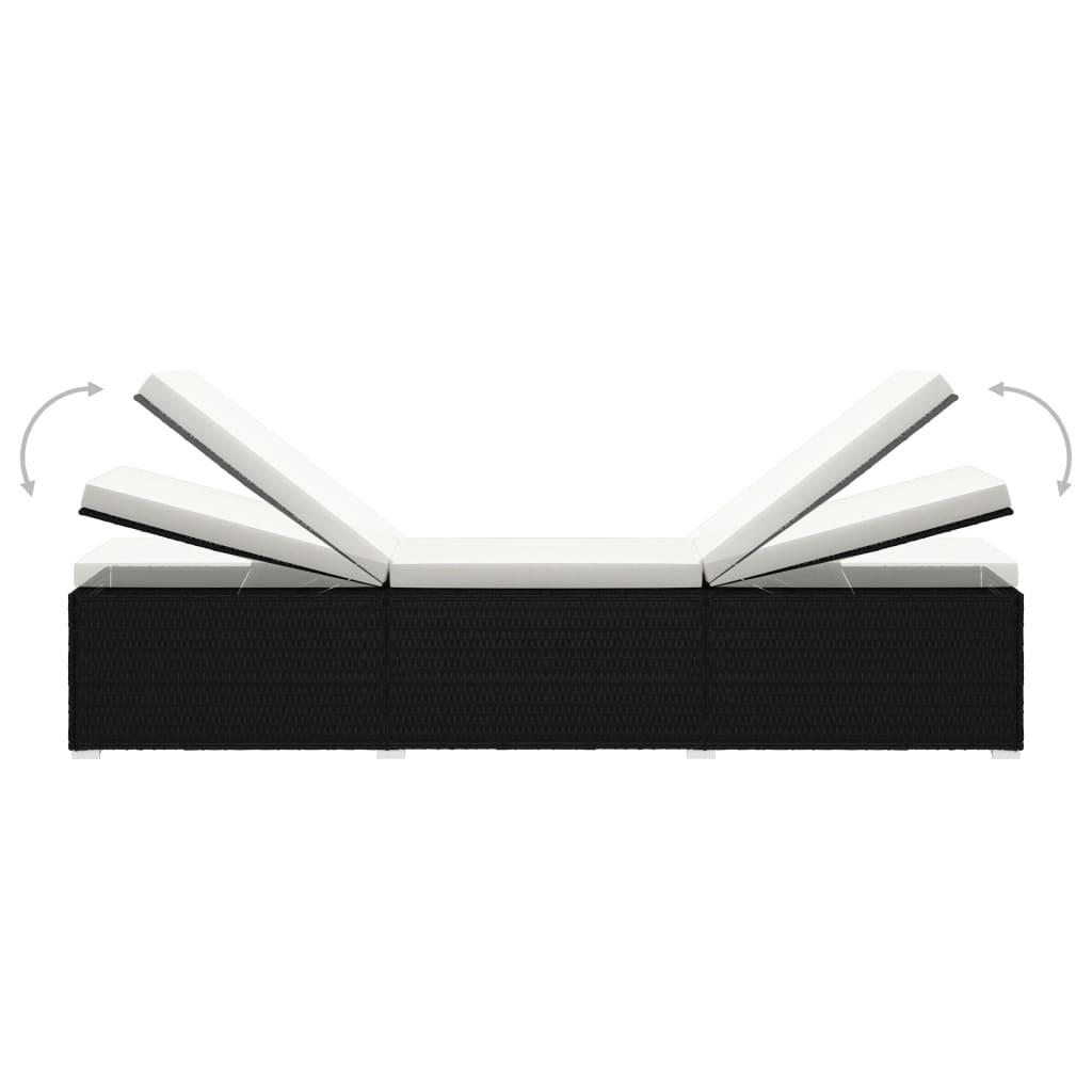 Ligbed Met Kussen En Theetafel Poly Rattan