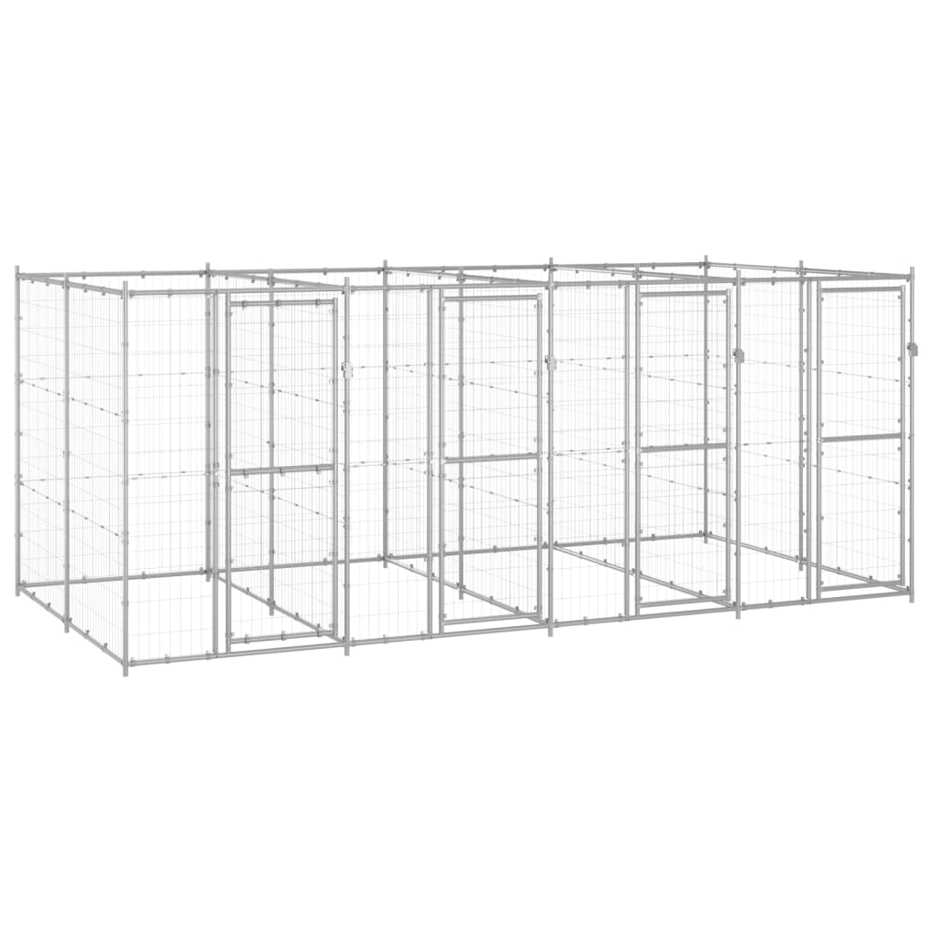 Hondenkennel Voor Buiten Met Dak 110X220X180 Cm Staal