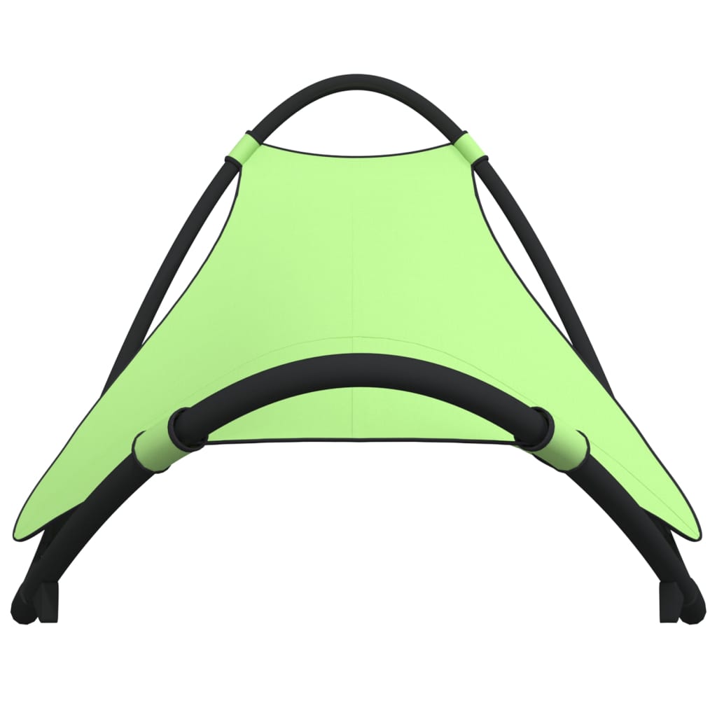 Ligbed Schommelend Met Wieltjes Staal En Textileen Stof