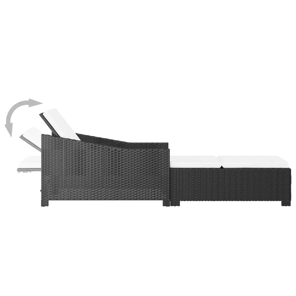 Ligbed Met Crèmewit Kussen Poly Rattan