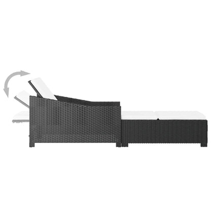 Ligbed Met Crèmewit Kussen Poly Rattan