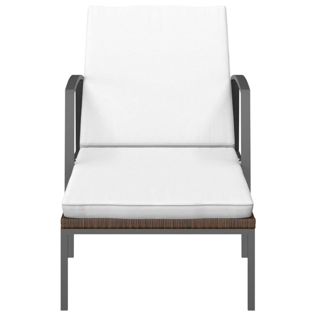 Ligbed Met Kussen Poly Rattan