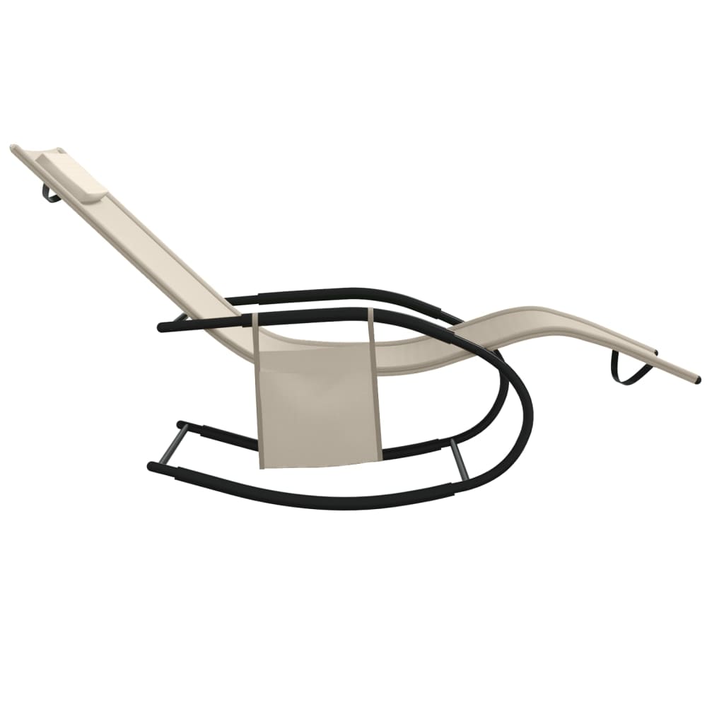 Ligbed Schommelend Staal En Textileen Kleurig