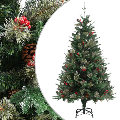 Kerstboom Met Dennenappels 225 Cm Pvc En Pe Groen Lichtgrijs