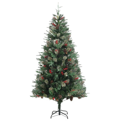 Kerstboom Met Dennenappels 225 Cm Pvc En Pe Groen Lichtgrijs