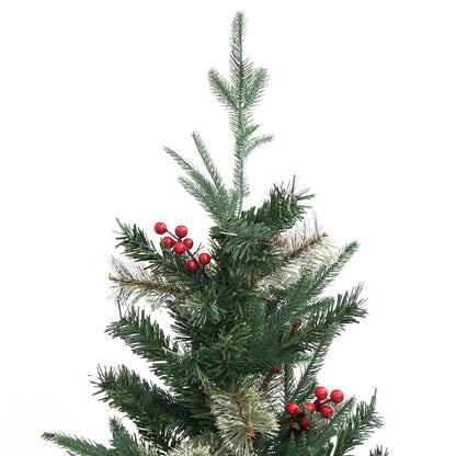 Kerstboom Met Dennenappels 225 Cm Pvc En Pe Groen Lichtgrijs