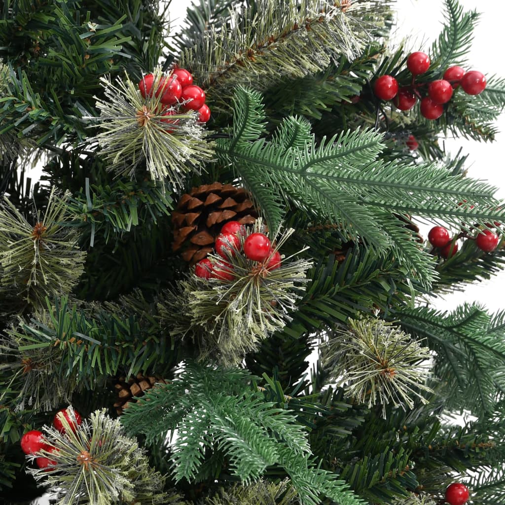 Kerstboom Met Dennenappels 225 Cm Pvc En Pe Groen Lichtgrijs
