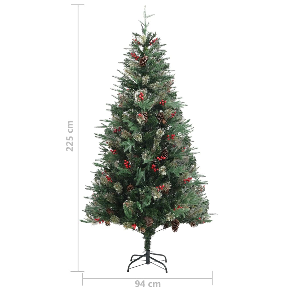 Kerstboom Met Dennenappels 225 Cm Pvc En Pe Groen Lichtgrijs