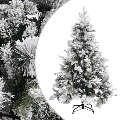 Kerstboom Met Dennenappels En Sneeuw 225 Cm Pvc En Pe Lichtgrijs