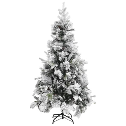 Kerstboom Met Dennenappels En Sneeuw 225 Cm Pvc En Pe Lichtgrijs