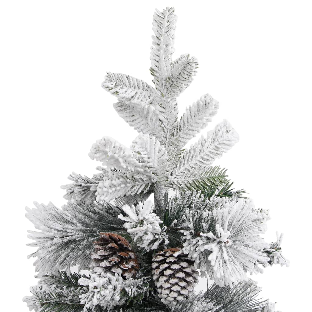 Kerstboom Met Dennenappels En Sneeuw 225 Cm Pvc En Pe Lichtgrijs