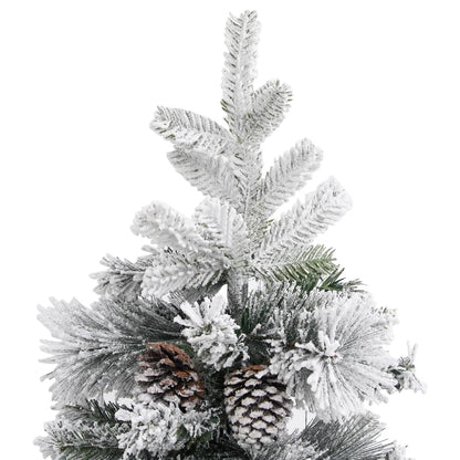 Kerstboom Met Dennenappels En Sneeuw 225 Cm Pvc En Pe Lichtgrijs