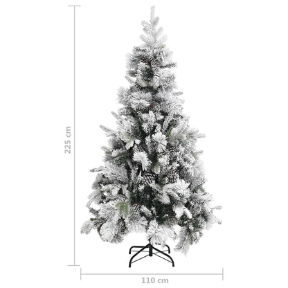 Kerstboom Met Dennenappels En Sneeuw 225 Cm Pvc En Pe Lichtgrijs