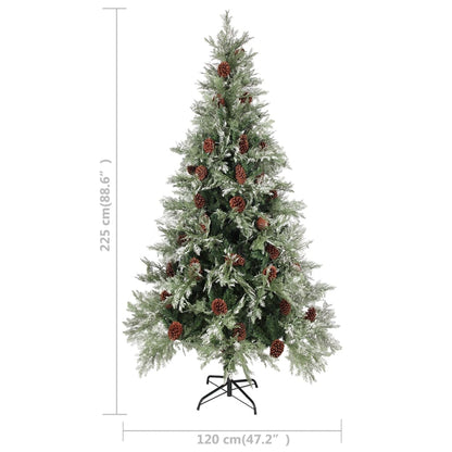 Kerstboom Met Dennenappels 225 Cm Pvc En Pe Groen En Wit Lichtgrijs