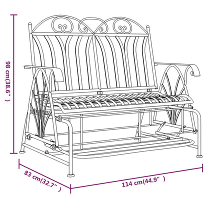 Schommelbank 2-Zits 114 Cm Staal Zwart