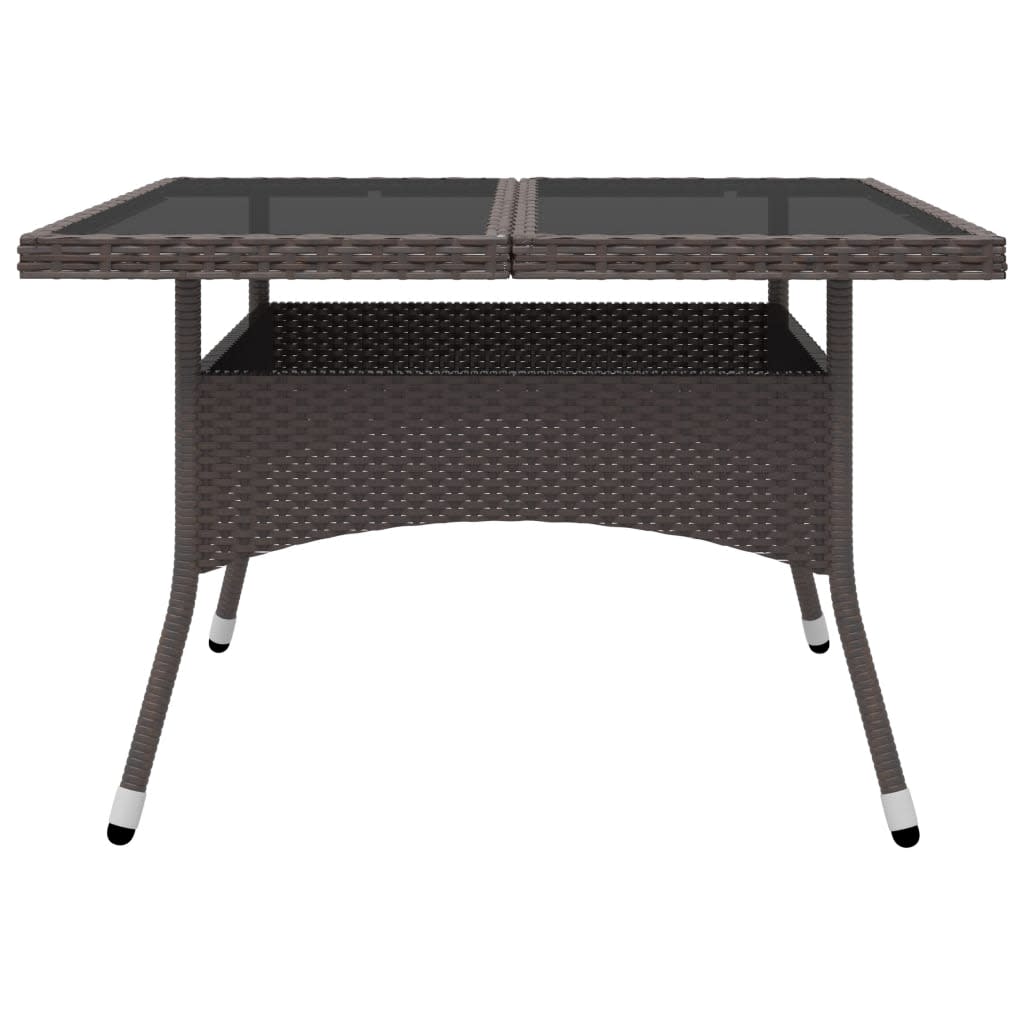 9-Delige Tuinset Poly Rattan En Gehard Glas