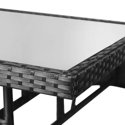 Tuintafel Poly Rattan Zwart