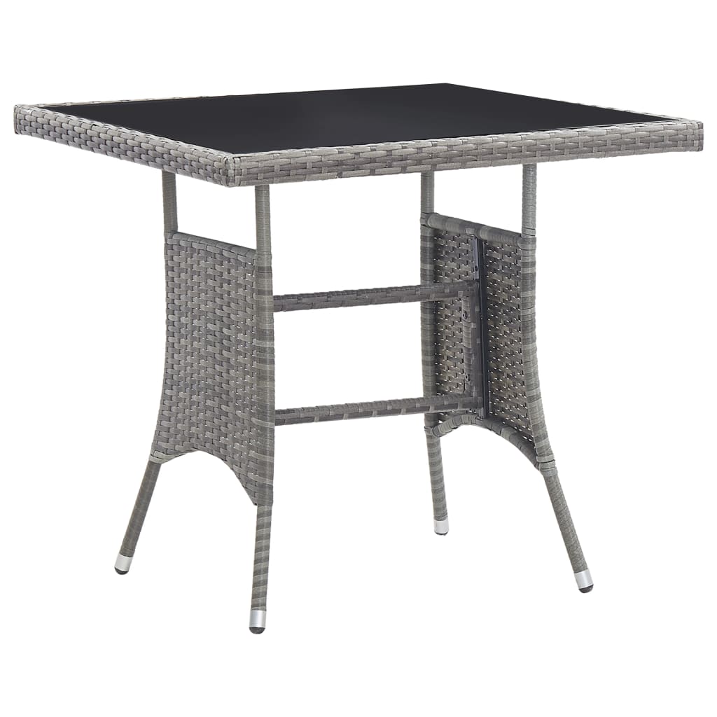 Tuintafel Poly Rattan Grijs