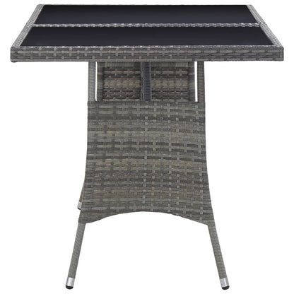 Tuintafel Poly Rattan Grijs