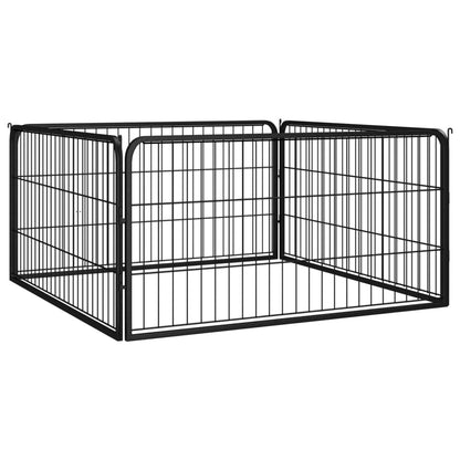Hondenkennel 40 Panelen 100X50 Cm Gepoedercoat Staal Zwart