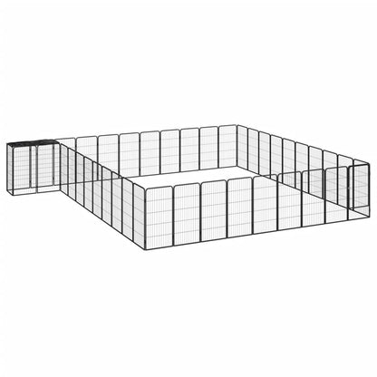 Hondenkennel 46 Panelen 50X100 Cm Gepoedercoat Staal Zwart