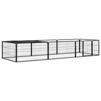 Hondenkennel 4 Panelen 100X50 Cm Gepoedercoat Staal Zwart