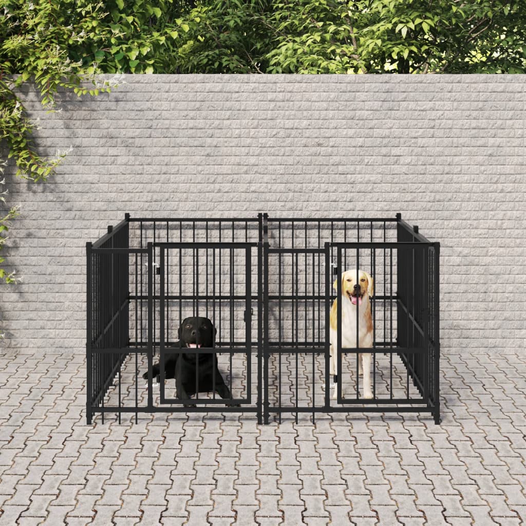 Hondenkennel Met Dak 16,89 M² Staal
