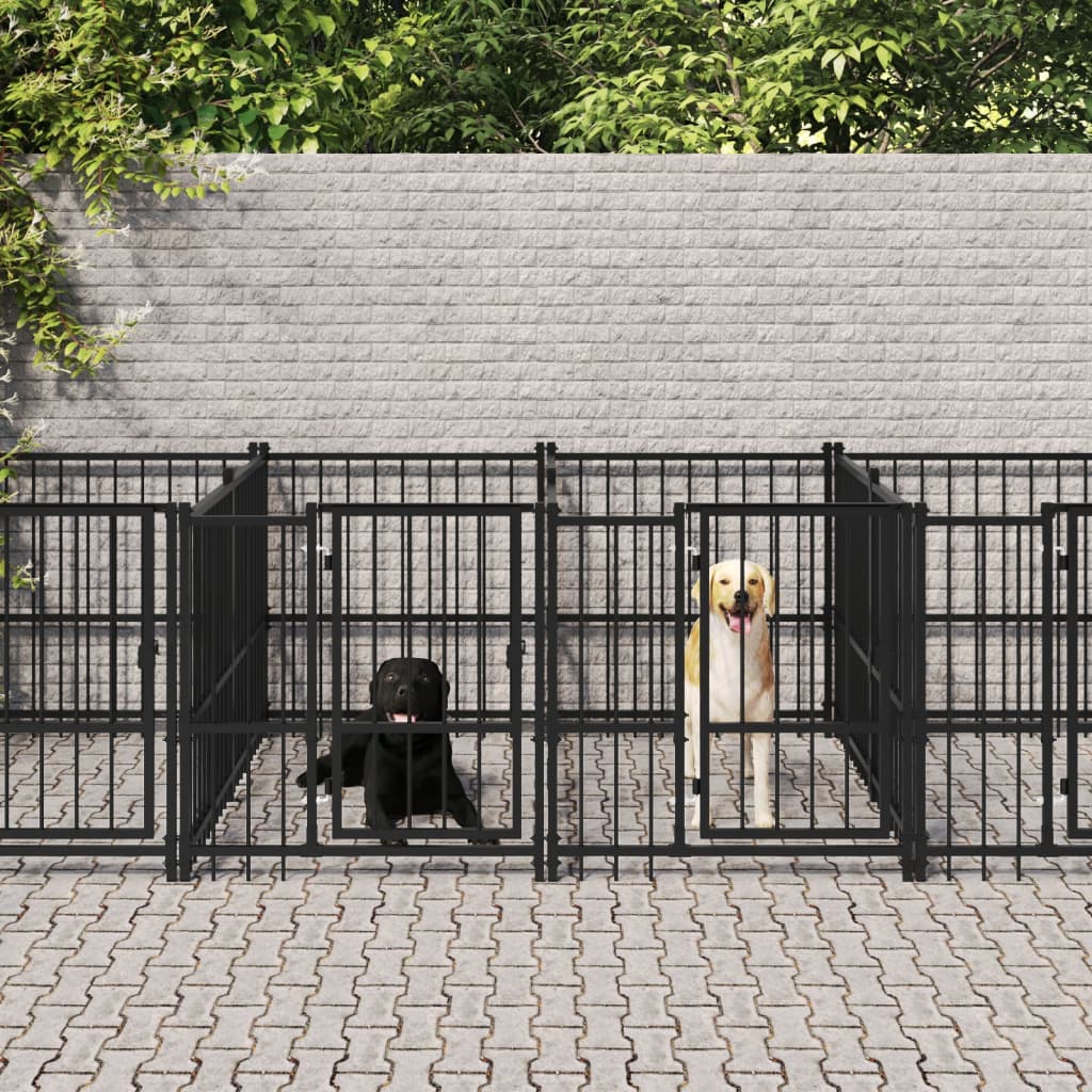 Hondenkennel Met Dak 16,89 M² Staal