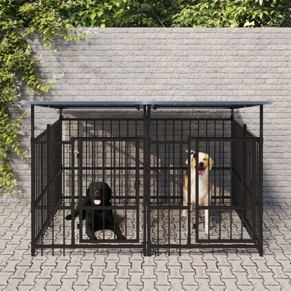 Hondenkennel Met Dak 16,89 M² Staal