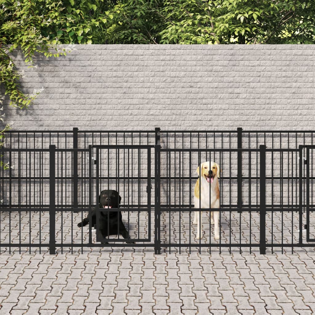 Hondenkennel Met Dak 18,77 M² Staal