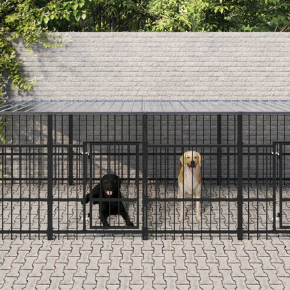Hondenkennel Met Dak 18,77 M² Staal