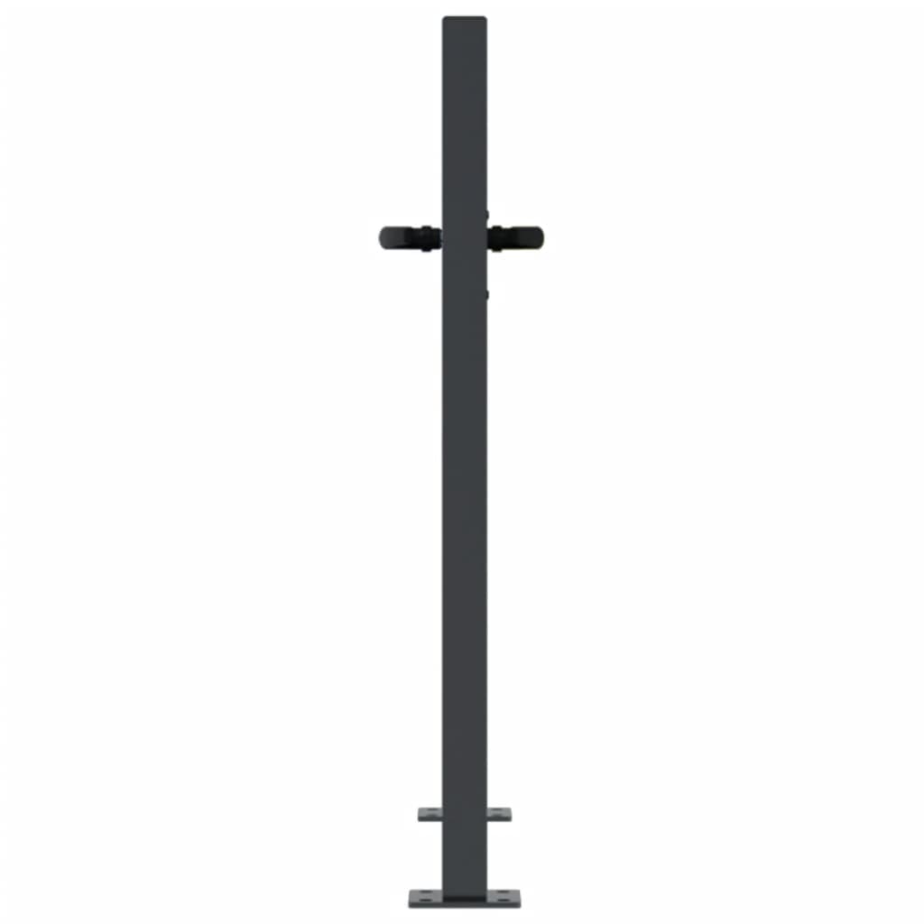 Poort Met Grasontwerp Staal Antracietkleurig