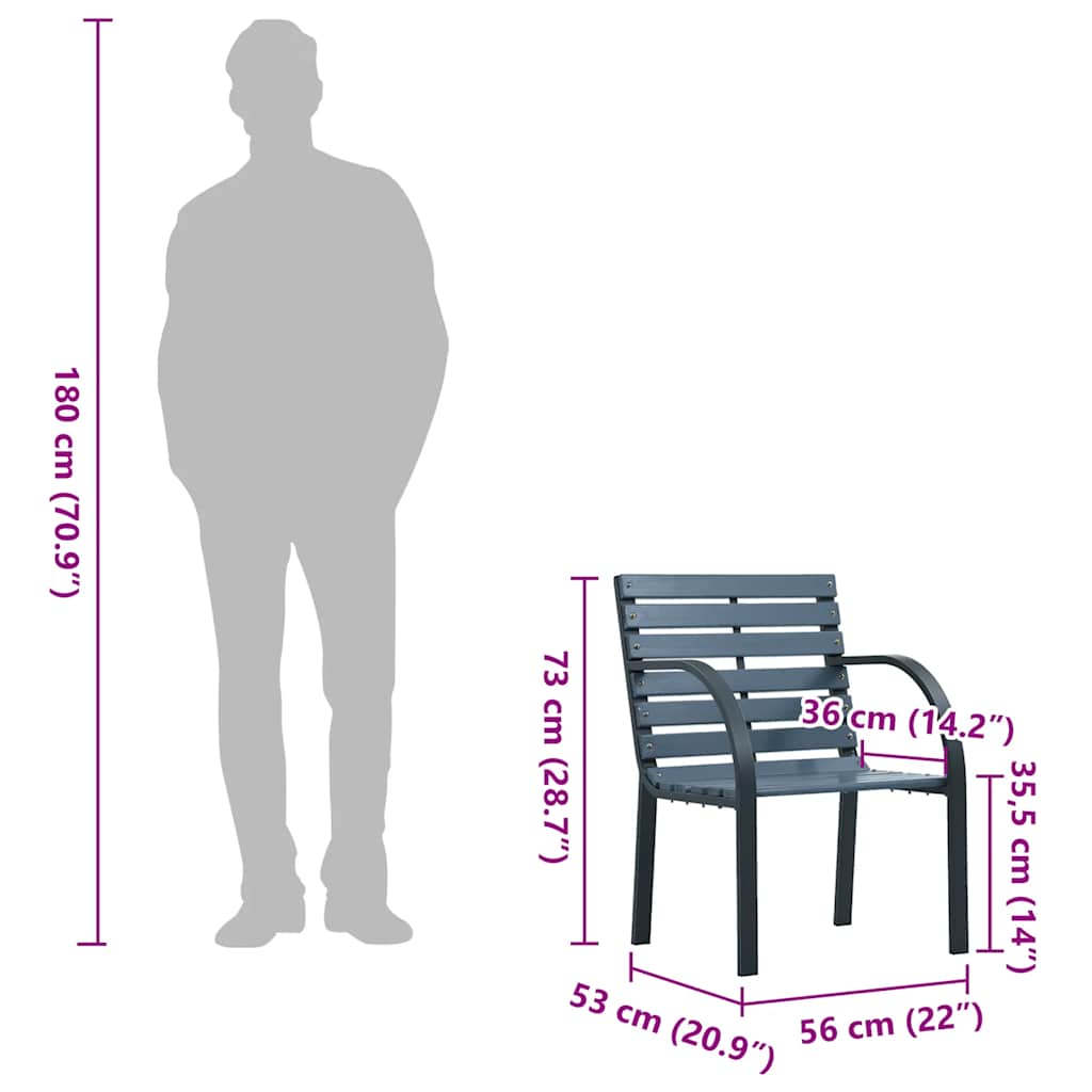 Tuinstoelen Massief Vurenhout En Gepoedercoat Staal