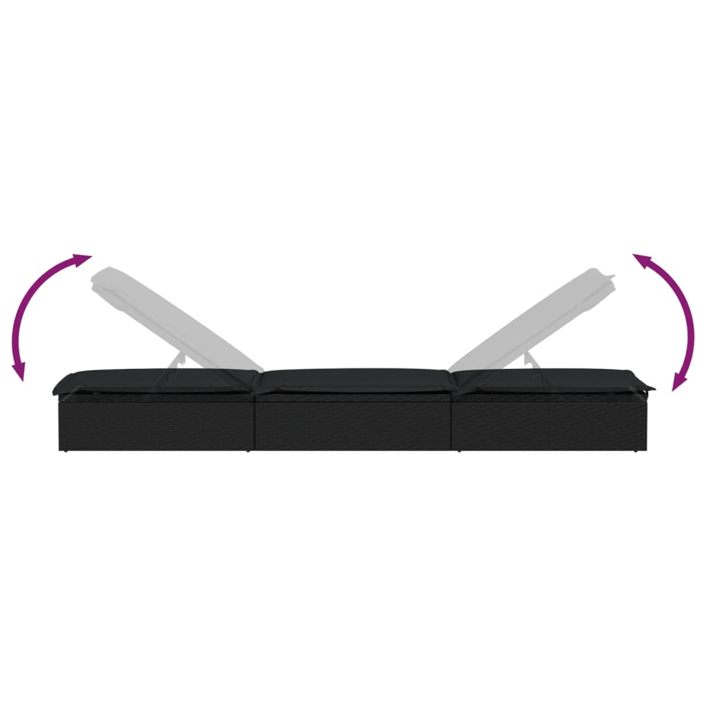 Ligbed Met Tafel 1 St Poly Rattan