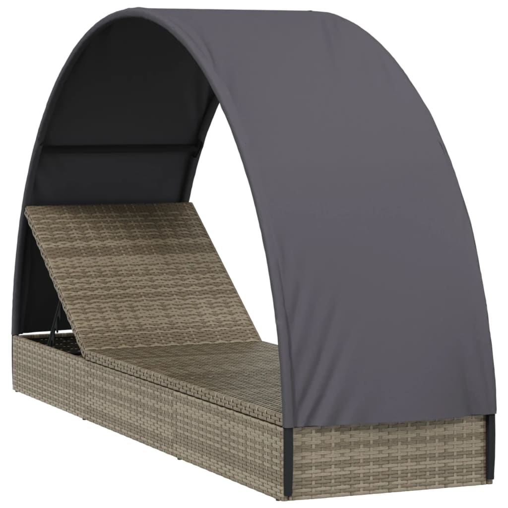 Ligbed Met Rond Dak 211X57X140 Cm Poly Rattan