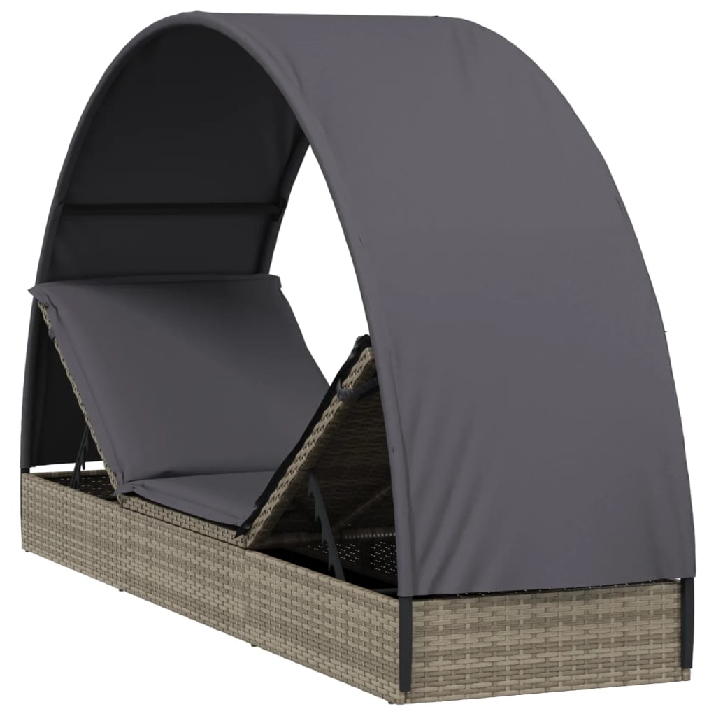Ligbed Met Rond Dak 211X57X140 Cm Poly Rattan