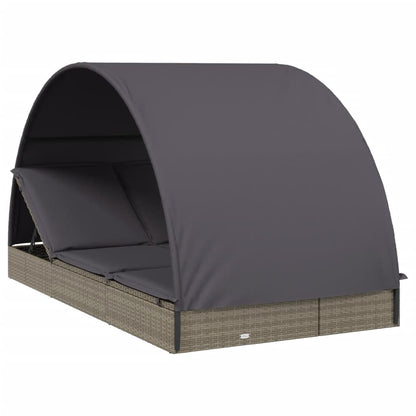 Ligbed 2-Persoons Met Rond Dak 211X112X140 Cm Poly Rattan