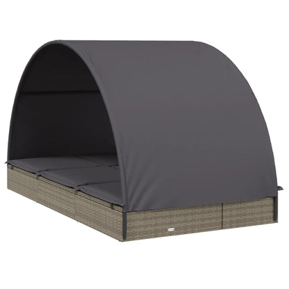 Ligbed 2-Persoons Met Rond Dak 211X112X140 Cm Poly Rattan