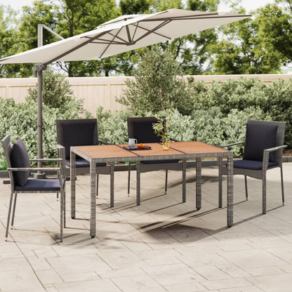 Tuintafel Met Glazen Blad Poly Rattan Grijs