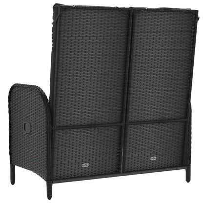 Tuinbank Verstelbaar Met Kussens 107 Cm Poly Rattan