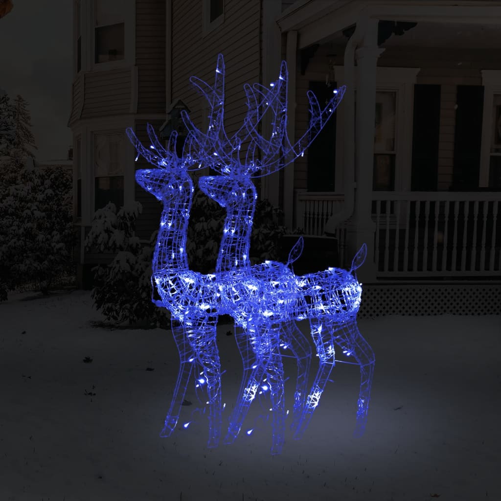 Kerstversiering Rendier 90 Led's Acryl Blauw