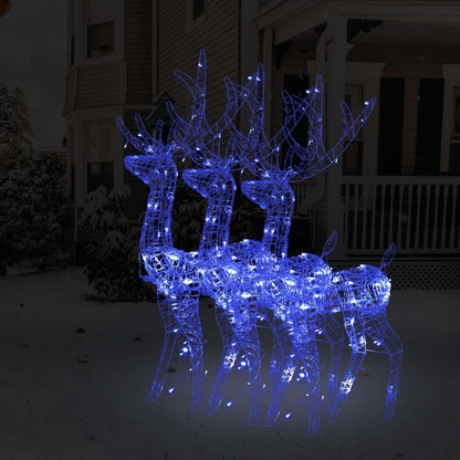 Kerstversiering Rendier 90 Led's Acryl Blauw