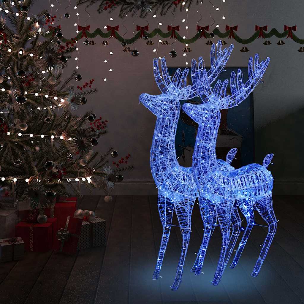 Kerstversiering Rendier 90 Led's Acryl Blauw