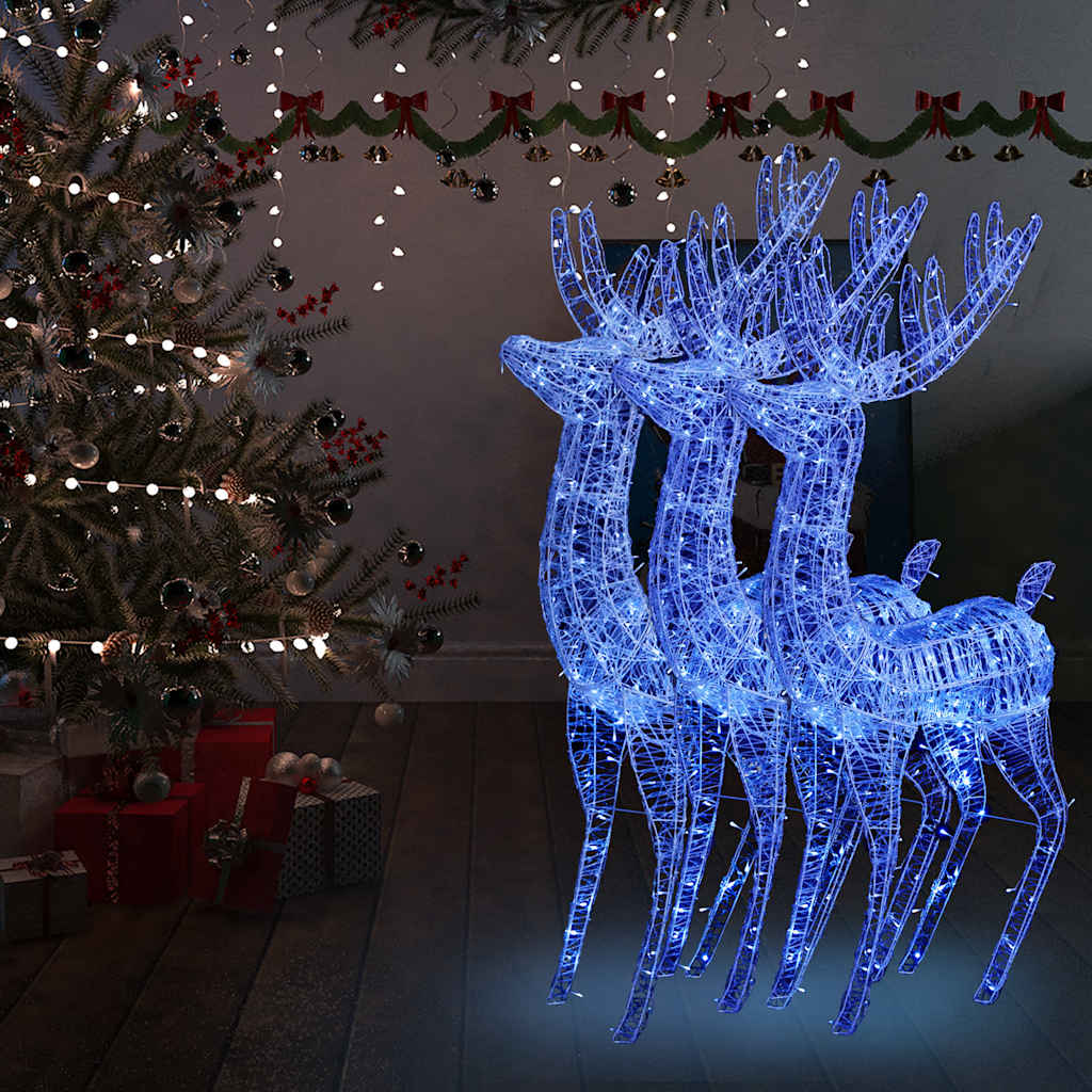 Kerstversiering Rendier 90 Led's Acryl Blauw