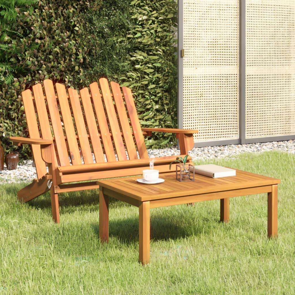 2-Delige Loungeset Adirondack Massief Acaciahout Naturel