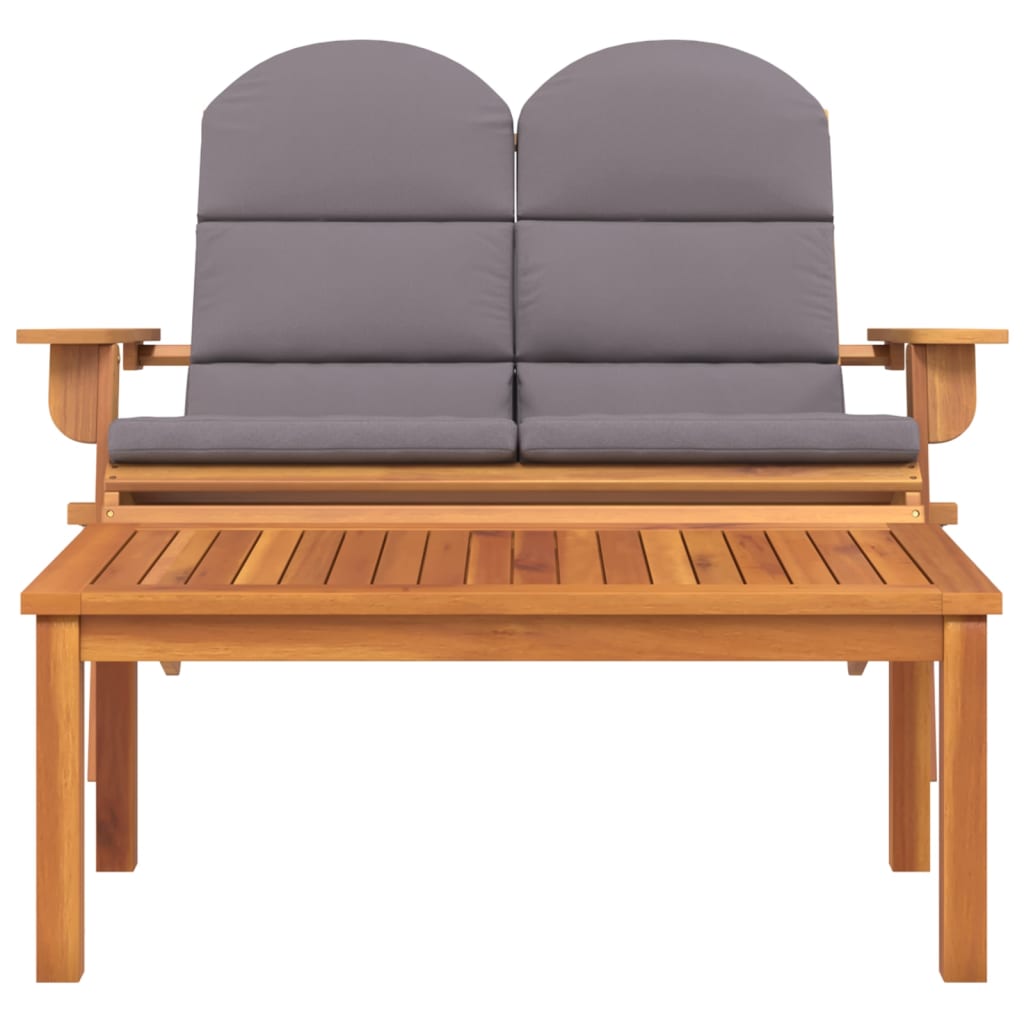 2-Delige Loungeset Adirondack Massief Acaciahout Donkergrijs