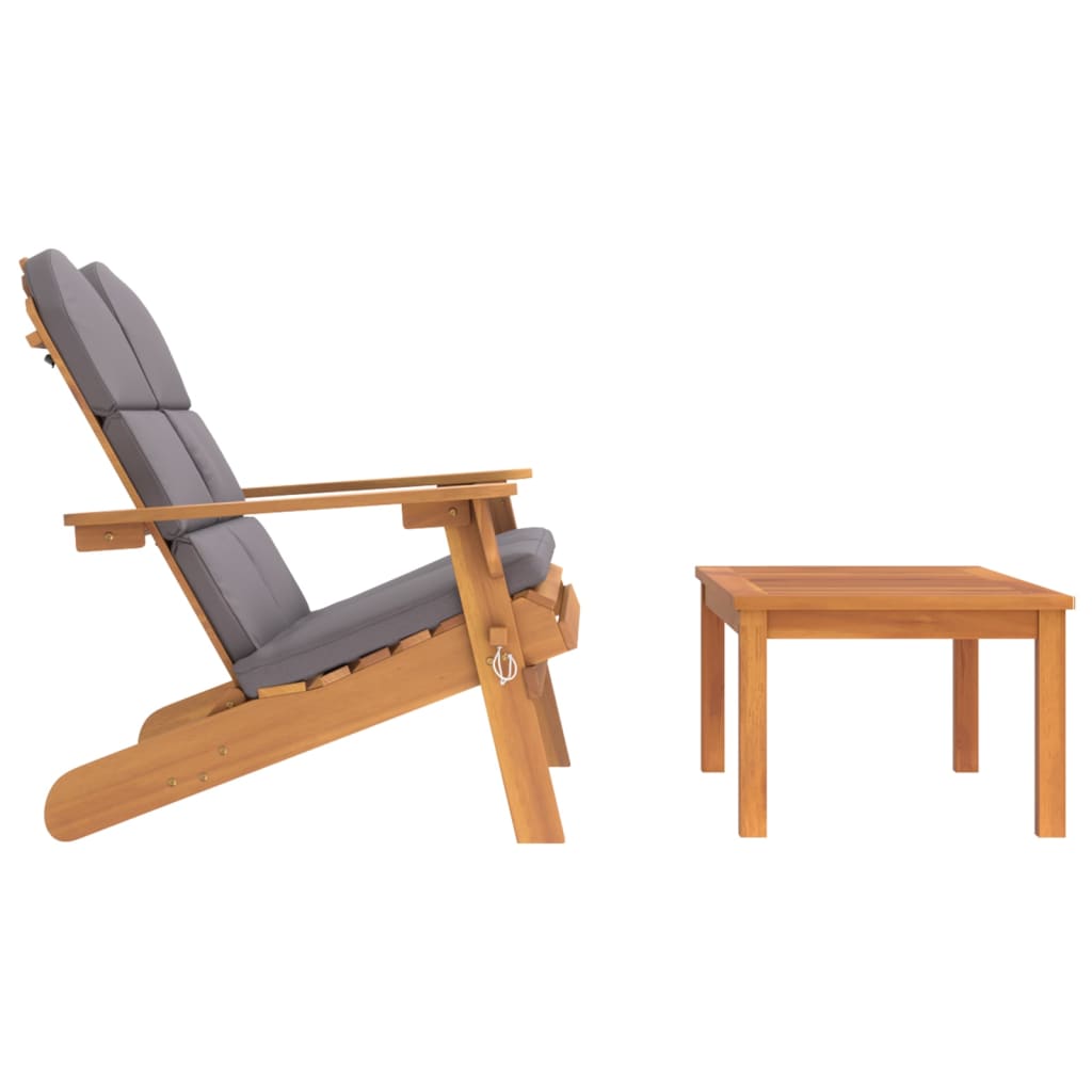 2-Delige Loungeset Adirondack Massief Acaciahout Donkergrijs